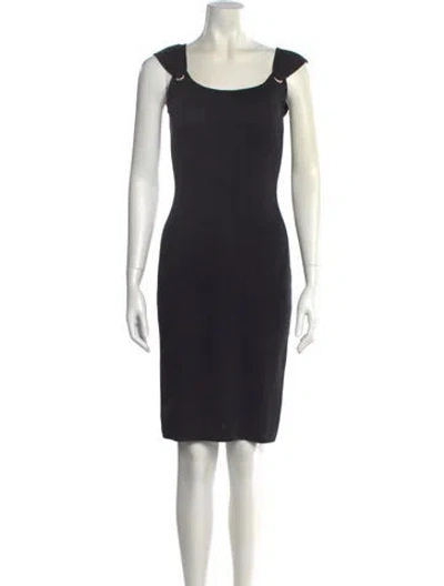 Pre-owned St John Wool Knee-length Dress W/ Tags In Blue