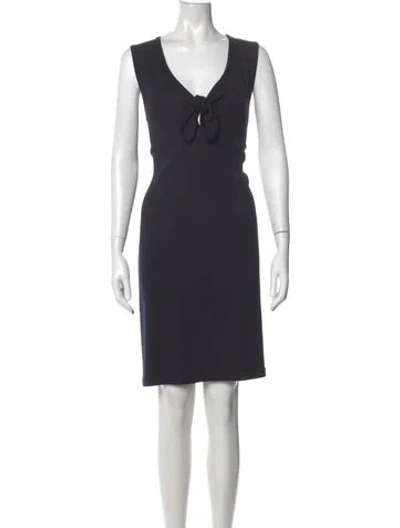 Pre-owned St John Wool Knee-length Dress W/ Tags In Gray