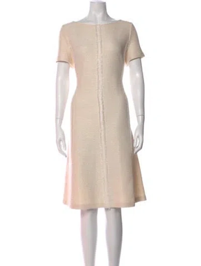 Pre-owned St John Wool Knee-length Dress W/ Tags In Neutral