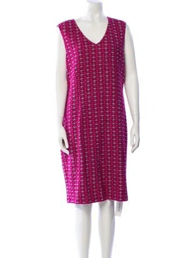 Pre-owned St John Wool Knee-length Dress W/ Tags In Pink