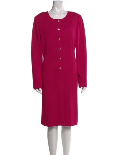 Pre-owned St John Wool Knee-length Dress W/ Tags In Pink