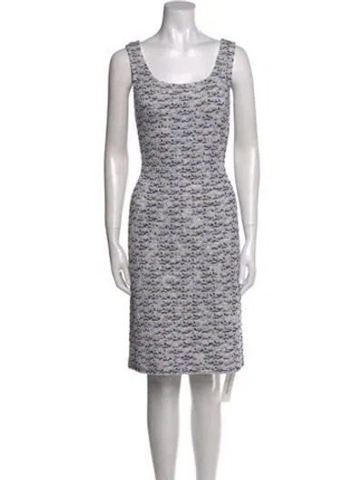 Pre-owned St John Wool Knee-length Dress In White