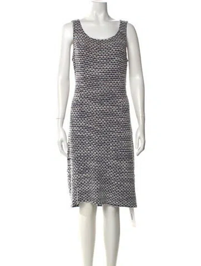 Pre-owned St John Wool Knee-length Dress In White