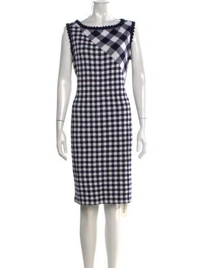 Pre-owned St John Wool Knee-length Dress In White