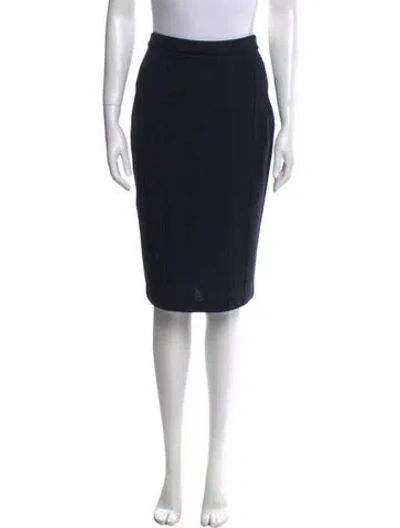 Pre-owned St John Wool Knee-length Skirt In Black