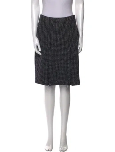 Pre-owned St John Wool Knee-length Skirt In Black