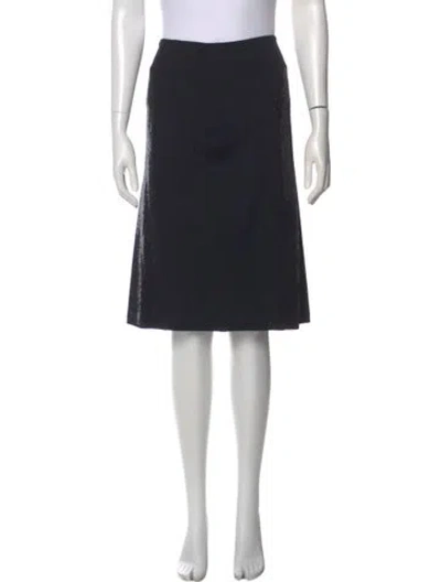 Pre-owned St John Wool Knee-length Skirt In Black