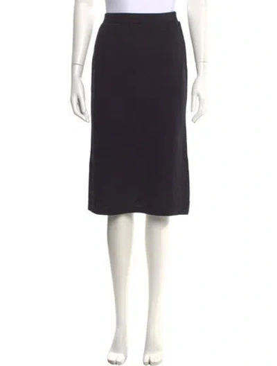 Pre-owned St John Wool Knee-length Skirt In Black