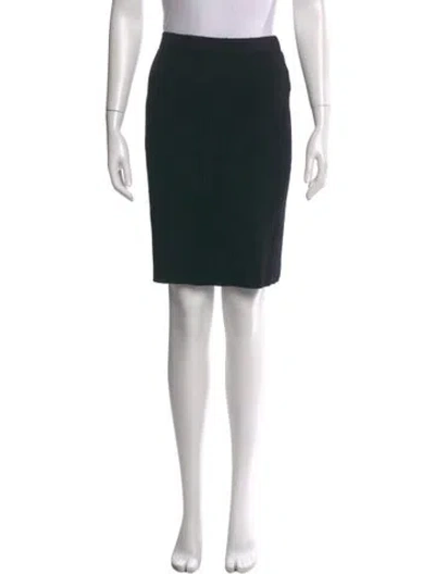 Pre-owned St John Wool Knee-length Skirt In Black