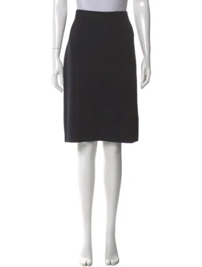 Pre-owned St John Wool Knee-length Skirt In Black