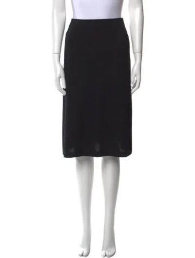 Pre-owned St John Wool Knee-length Skirt In Black