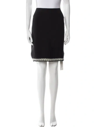 Pre-owned St John Wool Knee-length Skirt In Black
