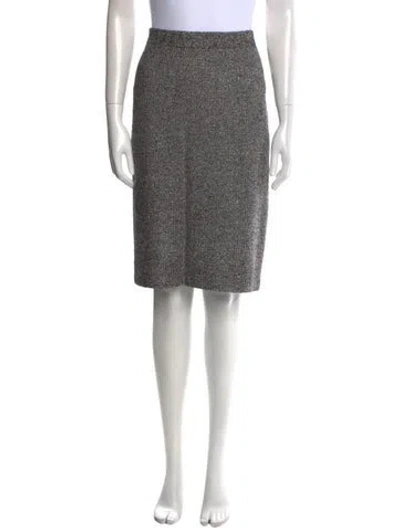 Pre-owned St John Wool Knee-length Skirt In Black