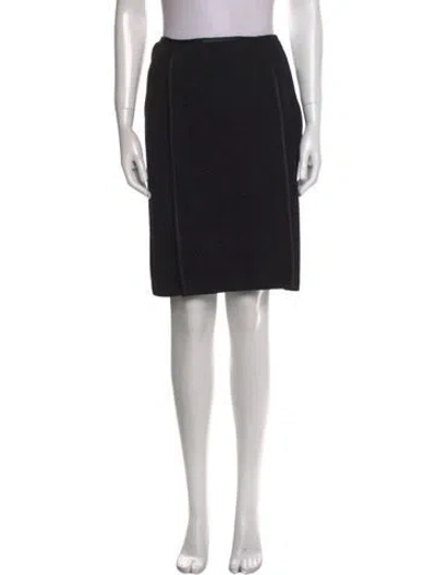 Pre-owned St John Wool Knee-length Skirt In Black