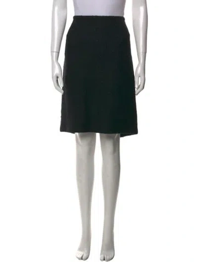 Pre-owned St John Wool Knee-length Skirt In Black