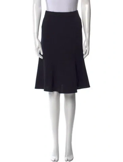 Pre-owned St John Wool Knee-length Skirt In Black