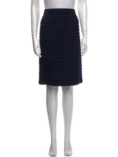 Pre-owned St John Wool Knee-length Skirt In Black