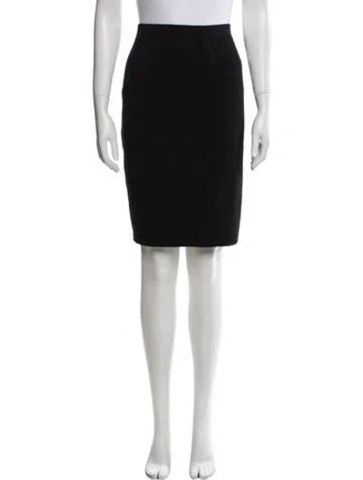 Pre-owned St John Wool Knee-length Skirt In Black
