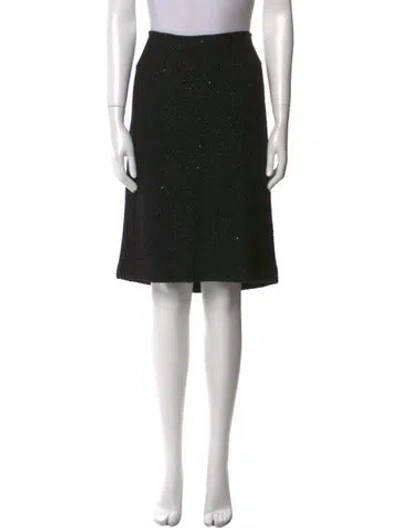 Pre-owned St John Wool Knee-length Skirt In Black