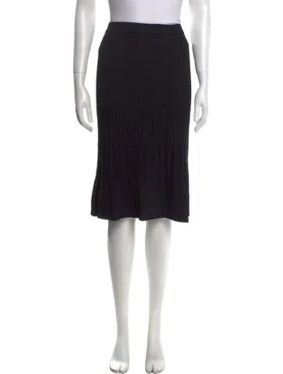 Pre-owned St John Wool Knee-length Skirt In Black