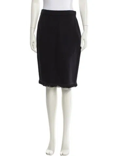Pre-owned St John Wool Knee-length Skirt In Black