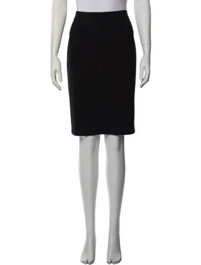Pre-owned St John Wool Knee-length Skirt In Black