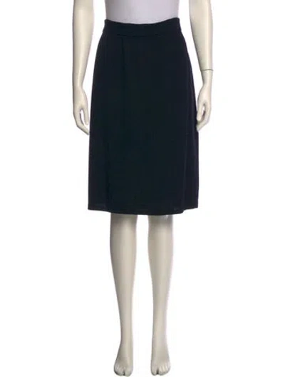 Pre-owned St John Wool Knee-length Skirt In Black