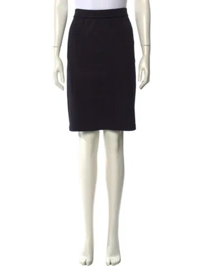 Pre-owned St John Wool Knee-length Skirt In Black