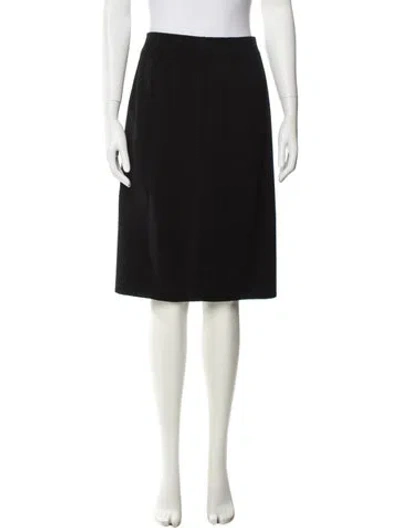 Pre-owned St John Wool Knee-length Skirt In Black