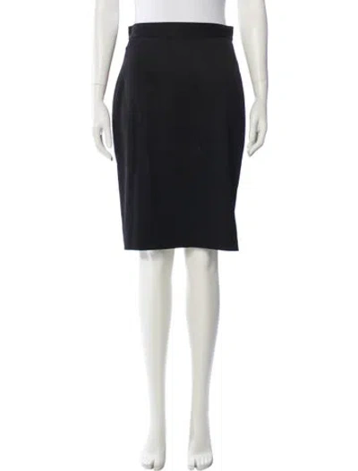Pre-owned St John Wool Knee-length Skirt In Black