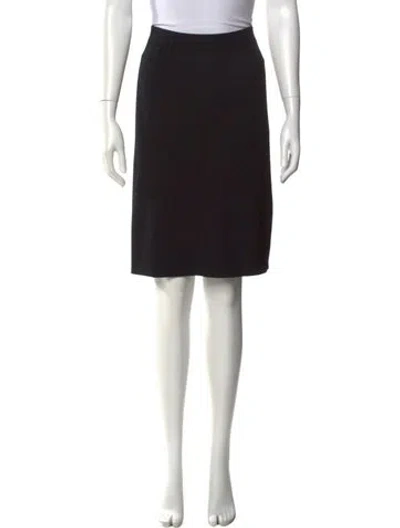 Pre-owned St John Wool Knee-length Skirt In Black