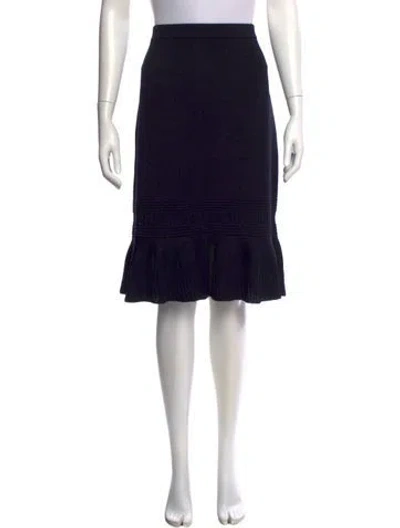 Pre-owned St John Wool Knee-length Skirt In Black