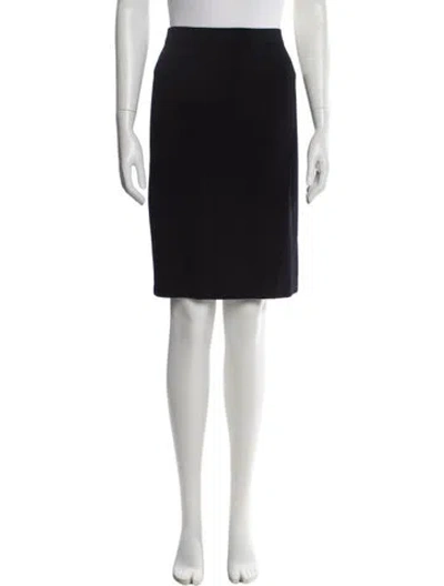Pre-owned St John Wool Knee-length Skirt In Black