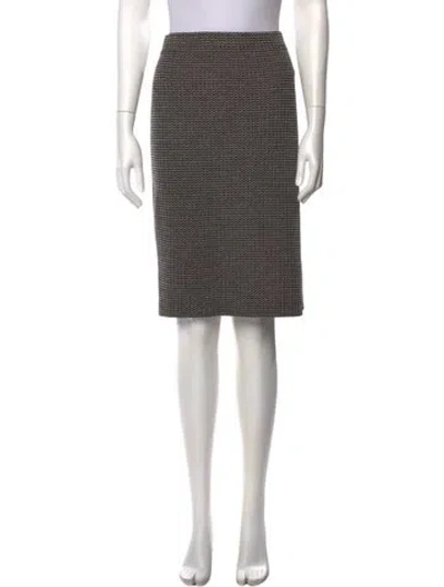 Pre-owned St John Wool Knee-length Skirt In Black