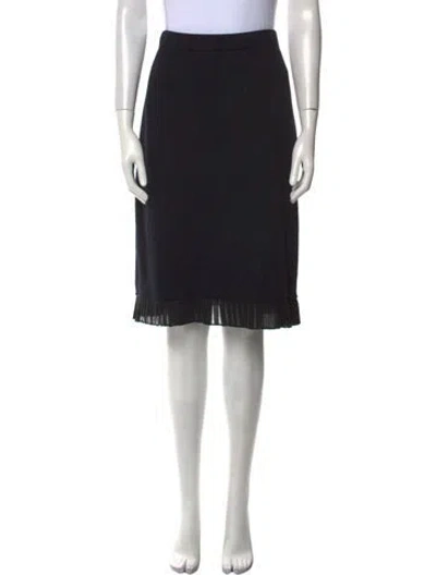 Pre-owned St John Wool Knee-length Skirt In Black