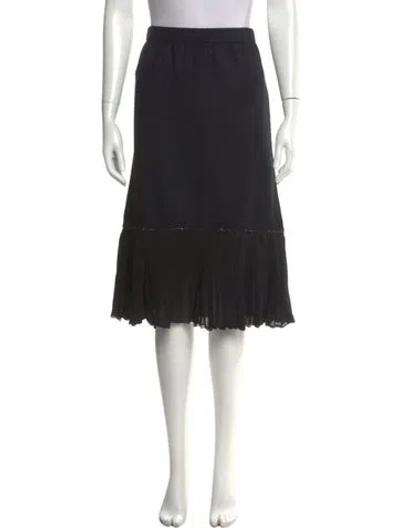Pre-owned St John Wool Knee-length Skirt In Black
