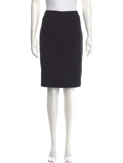 Pre-owned St John Wool Knee-length Skirt In Black
