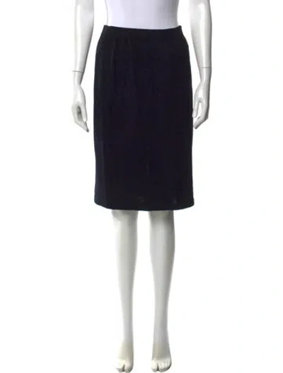 Pre-owned St John Wool Knee-length Skirt In Black