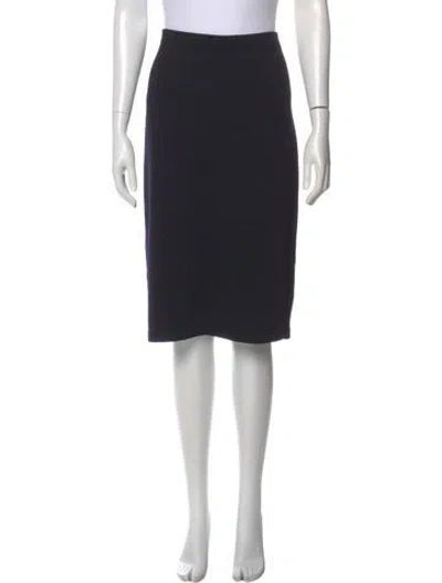 Pre-owned St John Wool Knee-length Skirt In Black