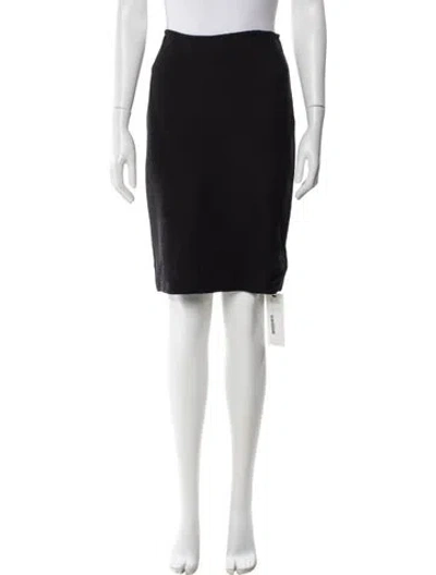 Pre-owned St John Wool Knee-length Skirt In Black