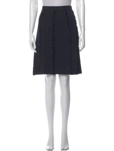 Pre-owned St John Wool Knee-length Skirt In Black