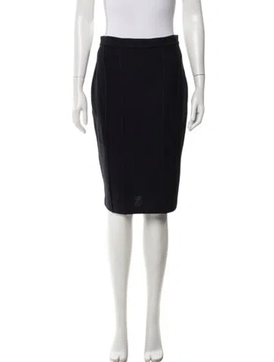 Pre-owned St John Wool Knee-length Skirt In Black