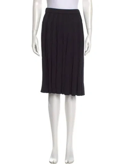Pre-owned St John Wool Knee-length Skirt In Black