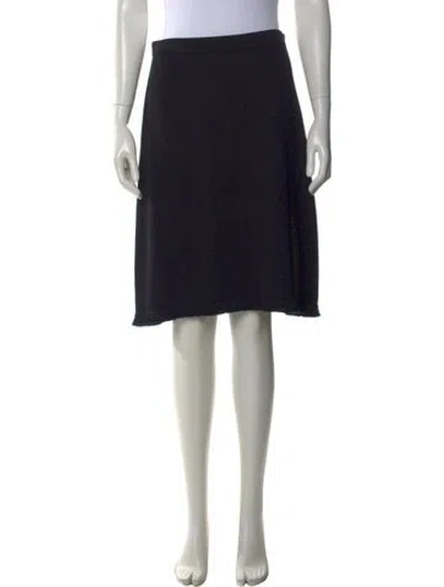 Pre-owned St John Wool Knee-length Skirt In Black