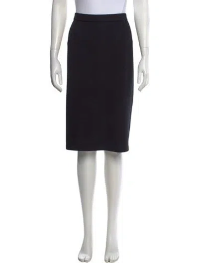 Pre-owned St John Wool Knee-length Skirt In Black