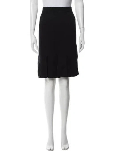 Pre-owned St John Wool Knee-length Skirt In Black