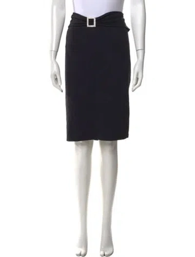 Pre-owned St John Wool Knee-length Skirt In Black