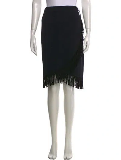Pre-owned St John Wool Knee-length Skirt In Black