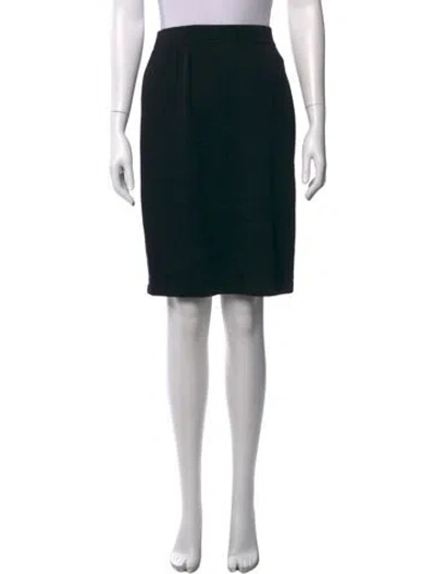 Pre-owned St John Wool Knee-length Skirt In Black