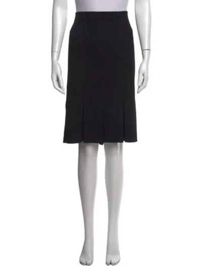 Pre-owned St John Wool Knee-length Skirt In Black
